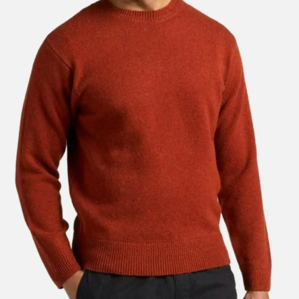 Pendleton Mens Shetland Wool Washable Crew Neck Pullover Sweater XXL Sienna Red
